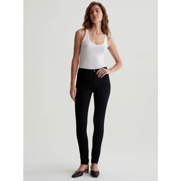 NWT AG Adriano Goldschmied The Prima Ankle Cigarette Leg Pants Black Size 27 - Picture 1 of 6